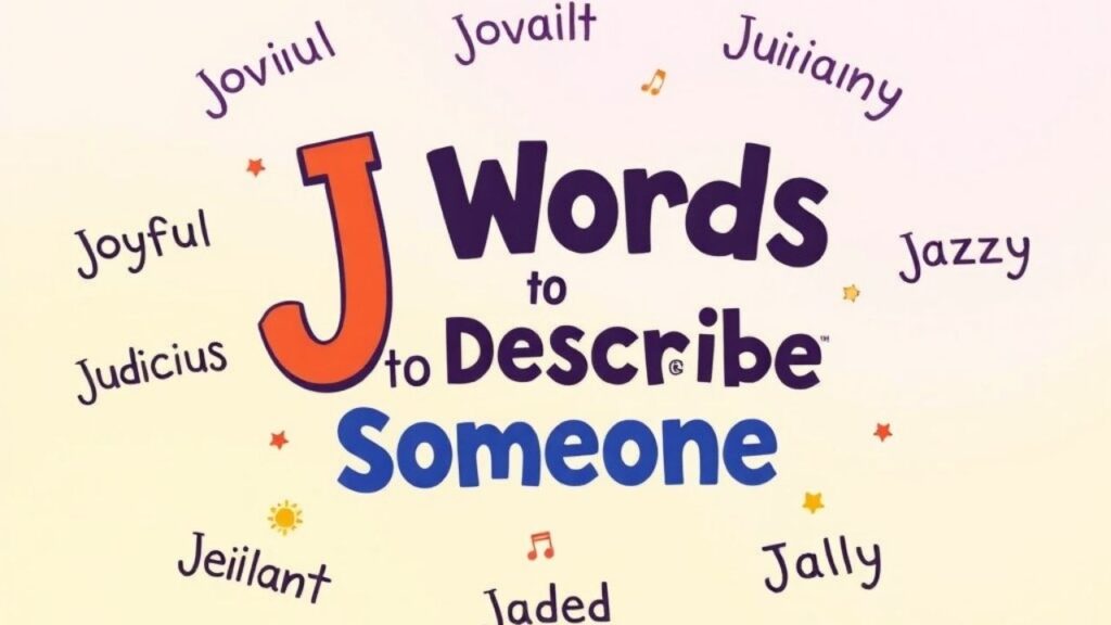 J Words to Describe Someone