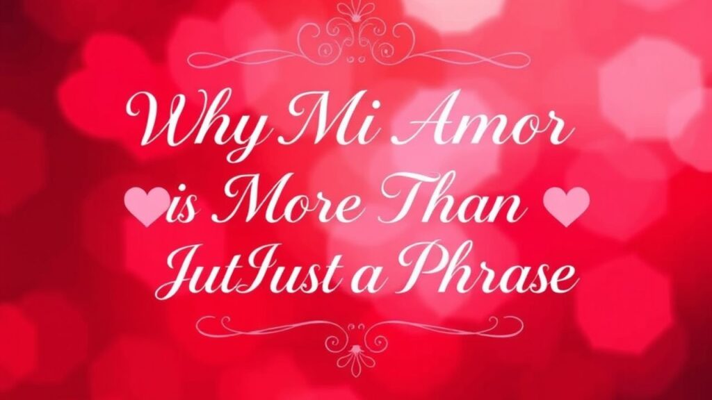 Why Mi Amor is More Than Just a Phrase